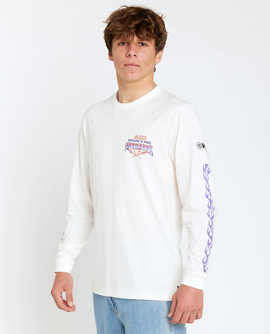 2025 MEO Rip Curl Pro Portugal Long Sleeve Tee (White)