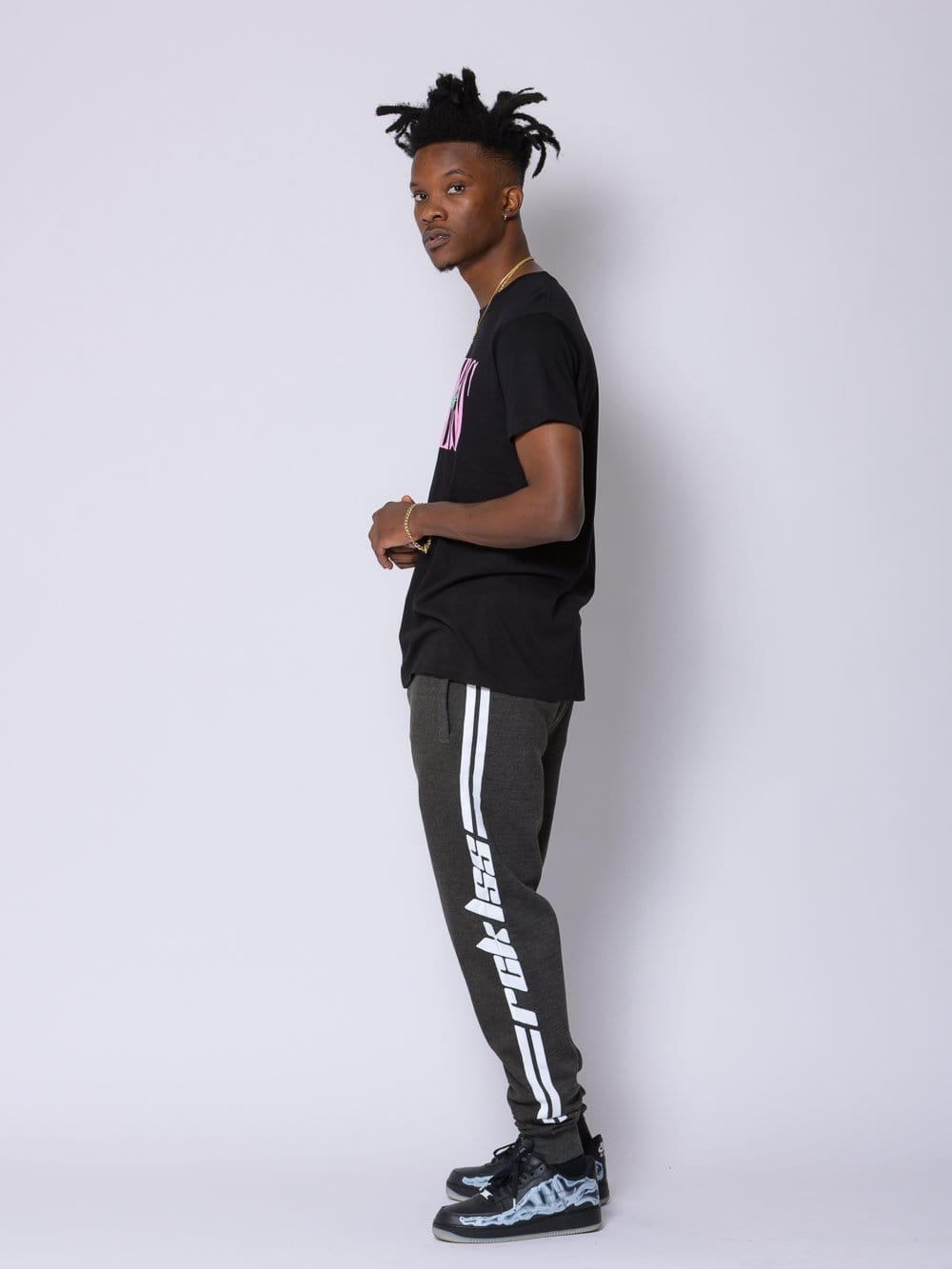 Racer Sweatpants - Grey/White